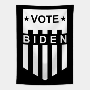 Vote Biden American Flag Shield - Black and White Tapestry