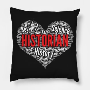 Historian Heart Shape Word Cloud History product Pillow