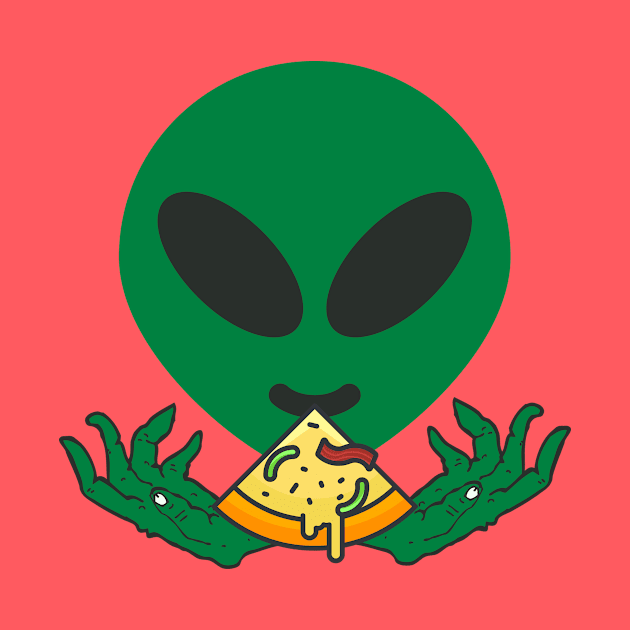 Alien Pizza Eating by Tailor twist