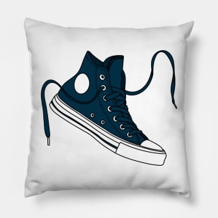 dark blue high tops Pillow