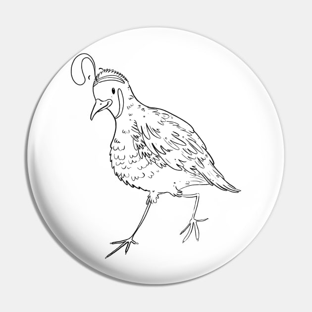 Quail Pin by Rowena Aitken