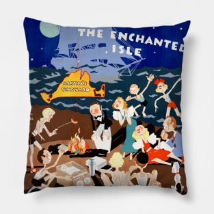 The Enchanted Isle USA Vintage Travel Poster 1934 Pillow