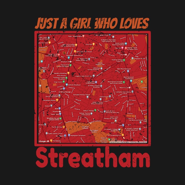 Streatham Map Woman T-shirt by With Own Style