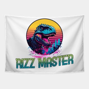 Rizz Master Streetwise Slang - Funny Cool Kids Dinosaur Statement Novelty Graphic Tee Tapestry