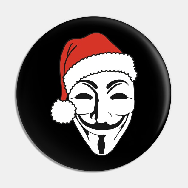 Merry Christmas With A Santa Claus Anonymous Mask 1 Pin by EDDArt