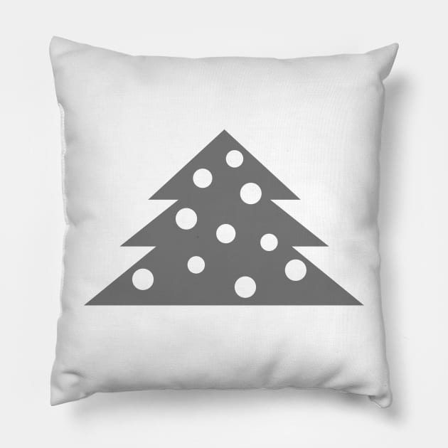 Modern Abstract Grey Christmas Tree Holiday Design Pillow by OneLook