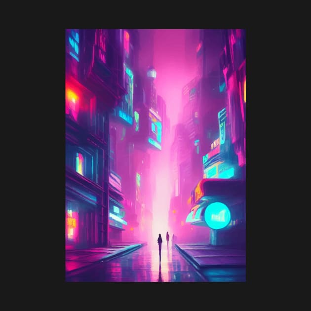 Japan Neon City Lights by jodotodesign