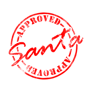 Santa Approved Tag Christmas Stamps Funny Xmas Matching T-Shirt