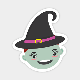 Cute Witch Halloween Face Gift for Halloween Holiday Magnet