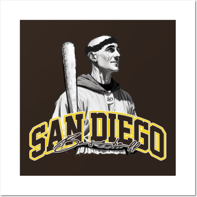 MLB SAN DIEGO Padres Vintage Retro Print Baseball 100% Cotton