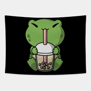 Boba Milk Tea Frog Tapestry