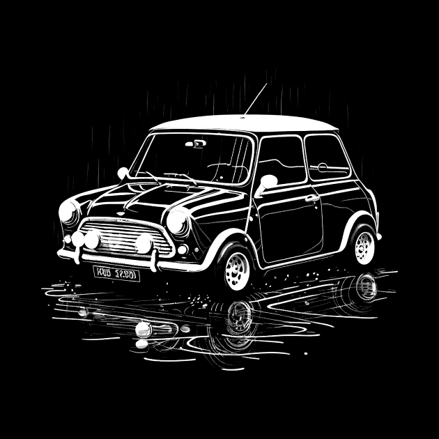 Mini Cooper in the rain by Kid Relic