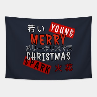 young spark merry Christmas Tapestry