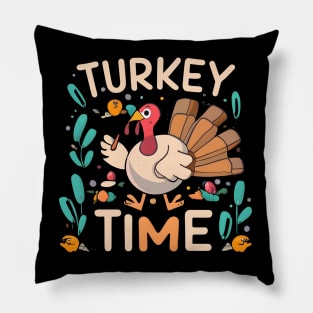 Turkey Time Thanksgiving Animals Pillow