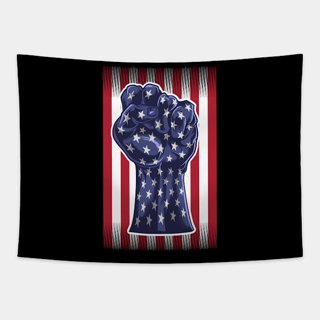 Fist USA Flag Tapestry by AllWellia