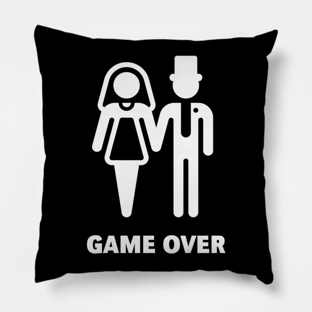Game Over (Stag Party / Hen Night / White) Pillow by MrFaulbaum