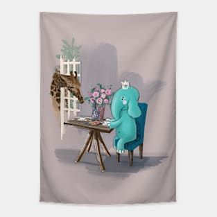 Elephant Tiffan & giraffe Tapestry