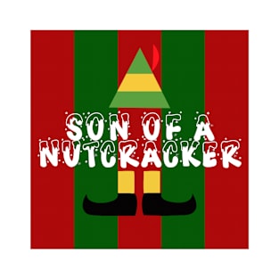 Son Of A Nutcracker Elf Quote Christmas Knit T-Shirt