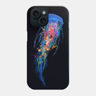 El;ectric Blue Jellyfish Phone Case