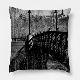 Bridge in Black and White Pillow
