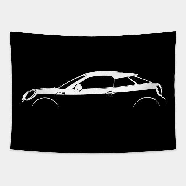 Mini Cooper S Coupe (R58) Silhouette Tapestry by Car-Silhouettes