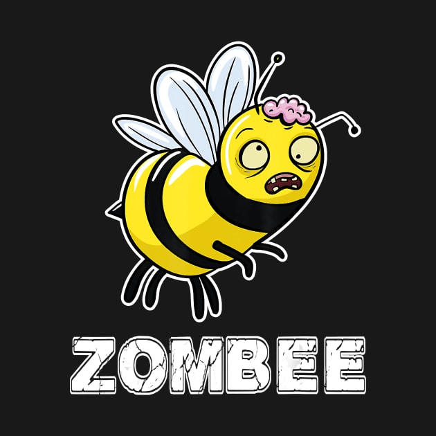 Funny Zombee Pun Gift Halloween Zombie Bee by JaydeMargulies