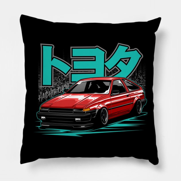 Red AE86 Trueno Pillow by idrdesign