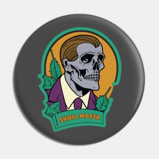 Skull Mafia Boss Wanted Pin