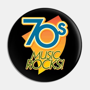 70s Music Rocks Disco Fans Pin