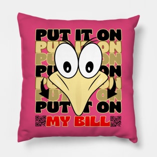 Put It In My Bill Cute Birdie Funny Face Cartoon Emoji Pillow