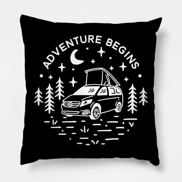 Adventure begins Pillow by Vectographers