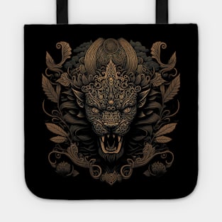 Lion decorated with Javanese ornaments Tote