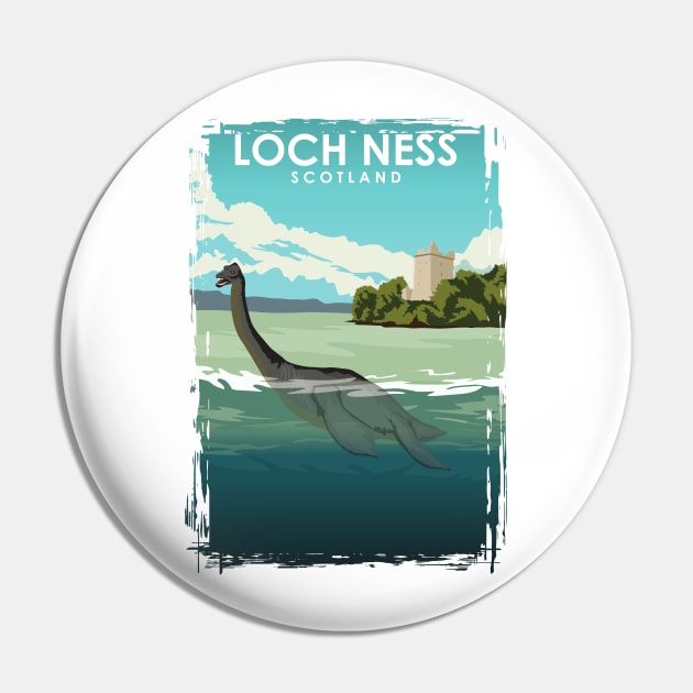 Loch Ness Scotland Travel Poster Pin by jornvanhezik