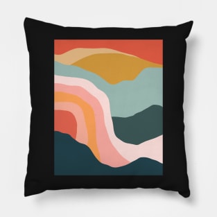 Minimal Landscape #9 - Retro Art Print Pillow