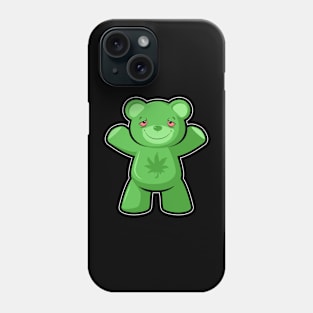 green weed gummy bear Phone Case