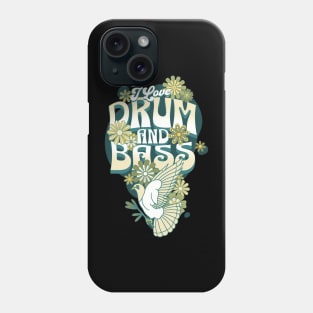 DRUM AND BASS  - I Love Retro Bird (Green/Blue) Phone Case