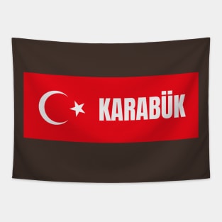 Karabük City in Turkish Flag Tapestry