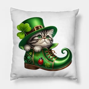 Exotic Shorthair Cat Shoes For Patricks Day Pillow