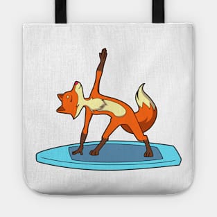 Cartoon Fuchs macht SUP Yoga Tote