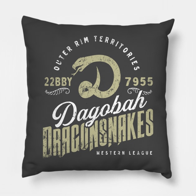 Dagobah Dragonsnakes Pillow by MindsparkCreative
