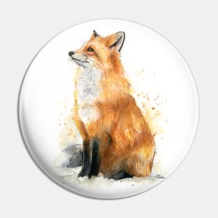 Fox Watercolor Pin