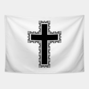 Christian Cross (black) Tapestry