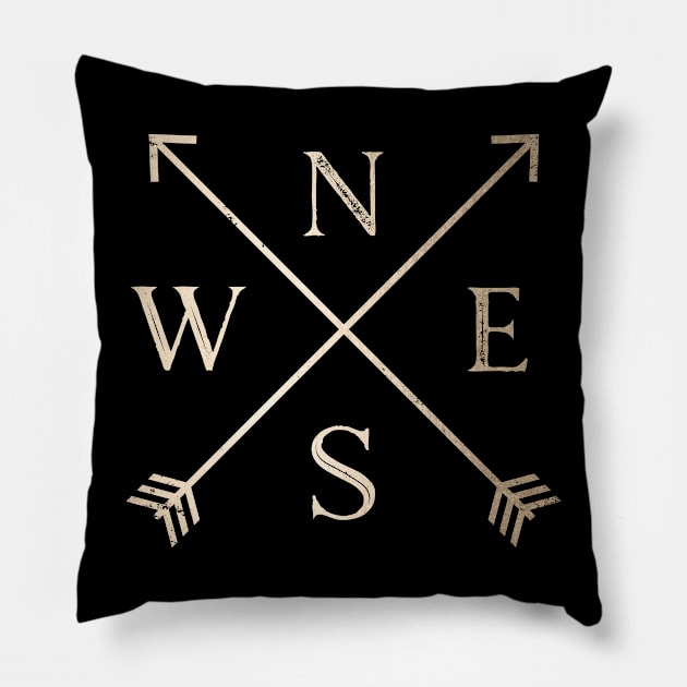 Gold Compass Pillow by Cascadia by Nature Magick