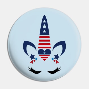 Unicorn Red, White, & Blue Pin