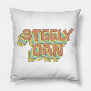 Steely Dan Retro Faded-Style Typography Design Pillow