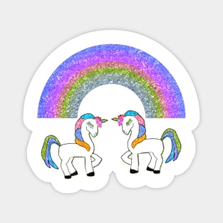 GLITTER RAINBOW UNICORN Magnet