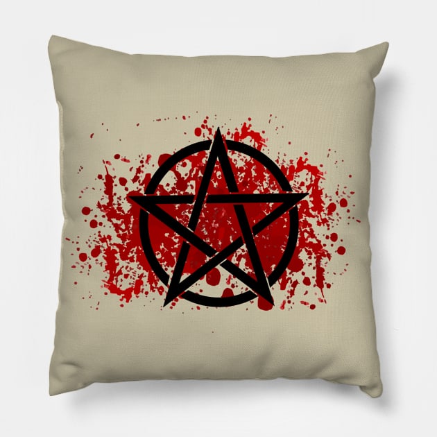 Bloody Pentagram Pillow by DAGHO