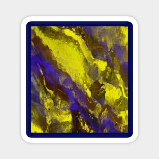 blue gold and yellow painting artwork  abstract art from nature Magnet