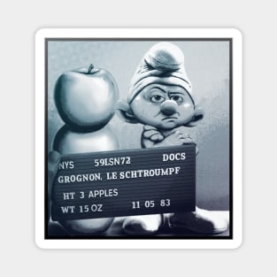 Grouchy Smurf Mugshot Magnet