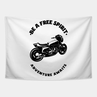 Be a free spirit adventure awaits cafe racer Tapestry